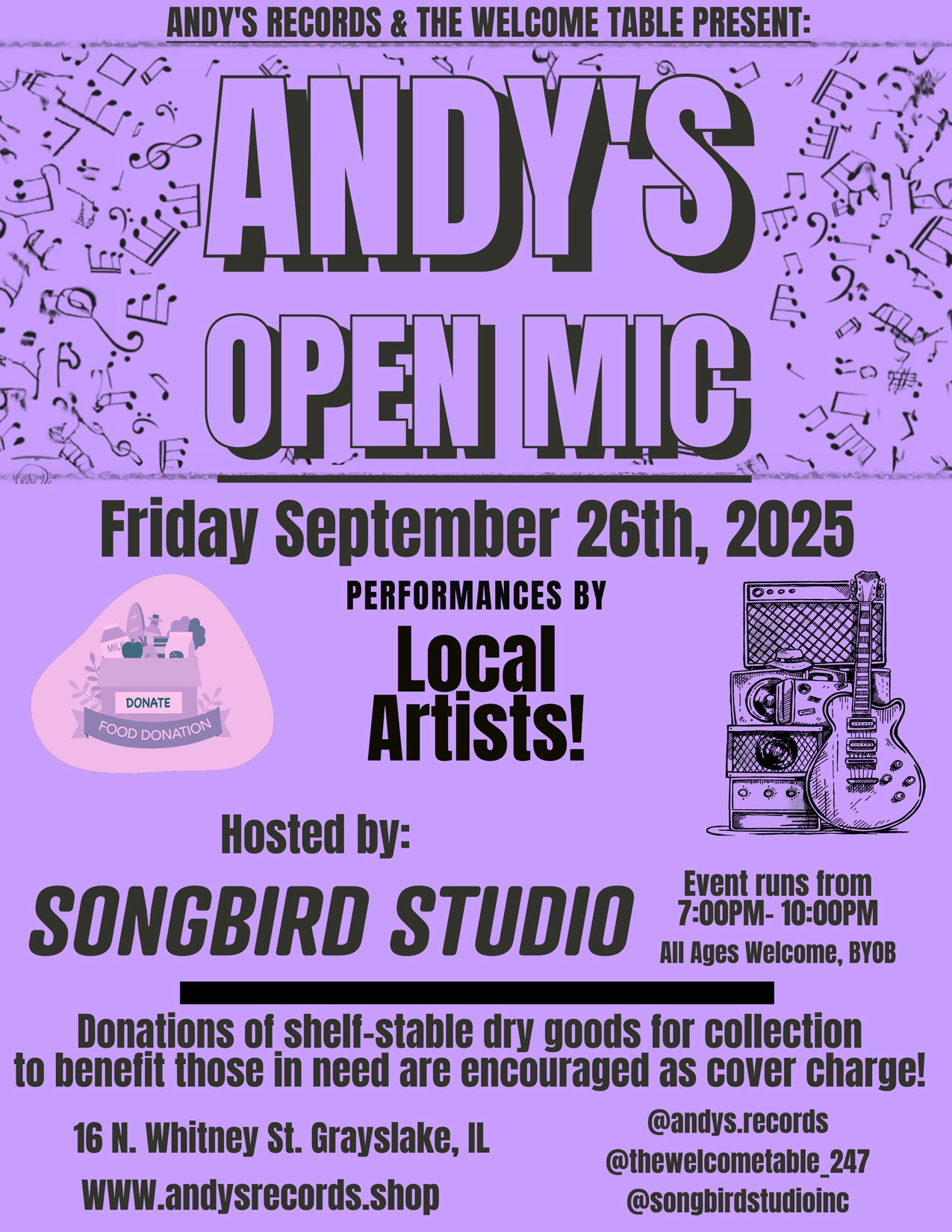Andy's Records Open Mic Night